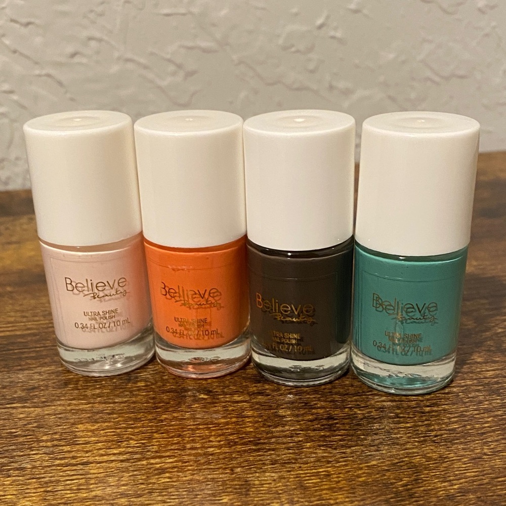 Nail Polish Collection - Orange, Brown, Teal, Cream